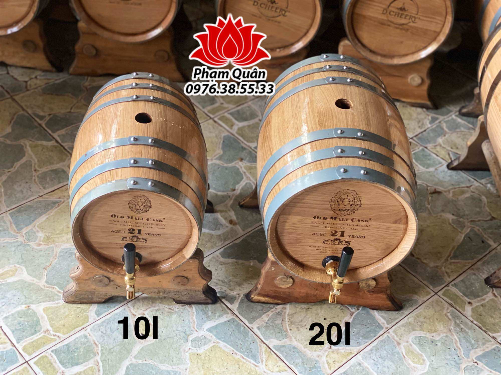 Thùng đựng rượu gỗ sồi 20 lít, thùng ngâm rượu gỗ sồi