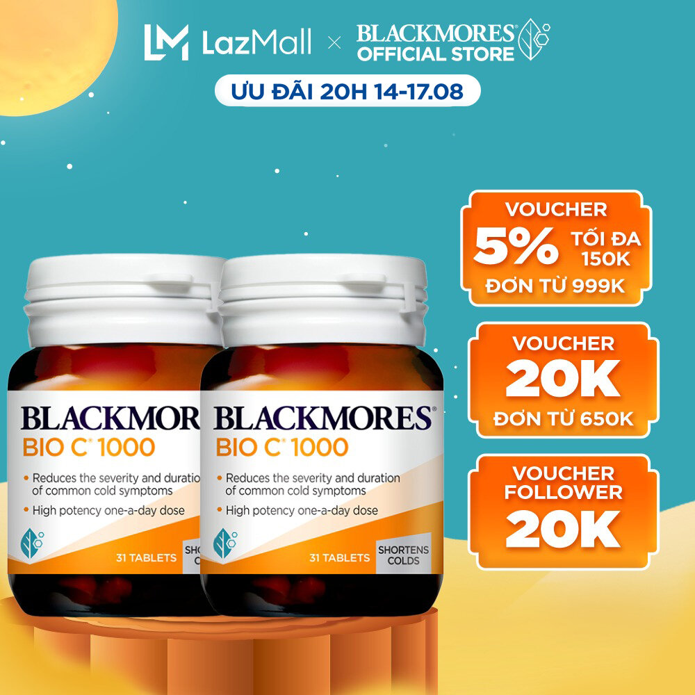 Combo 2 lọ 31 viên uống bổ sung vitamin c blackmores bio c 1000mg