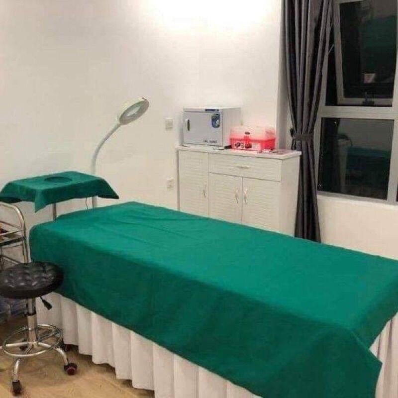 Ga xanh trải giường phẫu thuật, giường spa