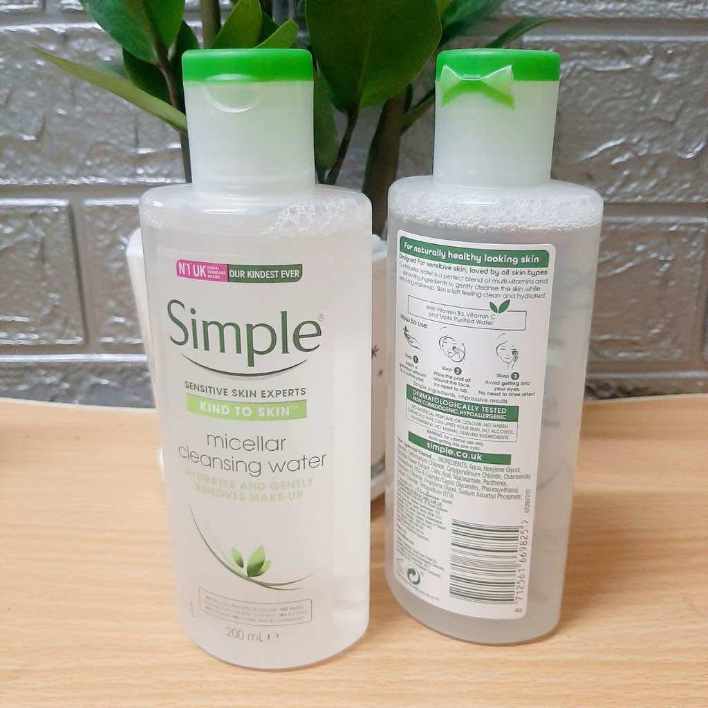 (Mua 3 tang 1)Nước Tẩy Trang Simple Micellar Cleansing Water 200ml