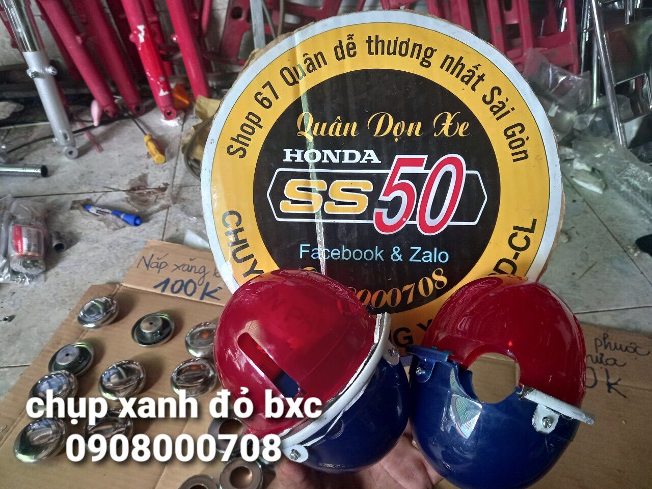 Bọc xanh đỏ bảo vệ bình xăng con, dành cho các dòng xe máy 67 - 68 - cd - cl