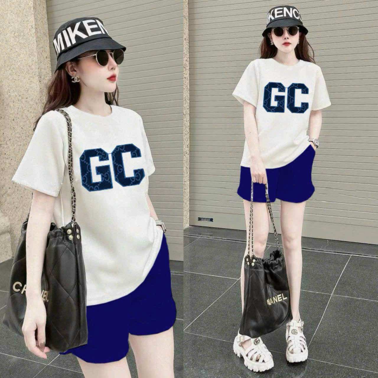 SÉT SHORT COTTON THÊU LOGO SIÊU HOT
