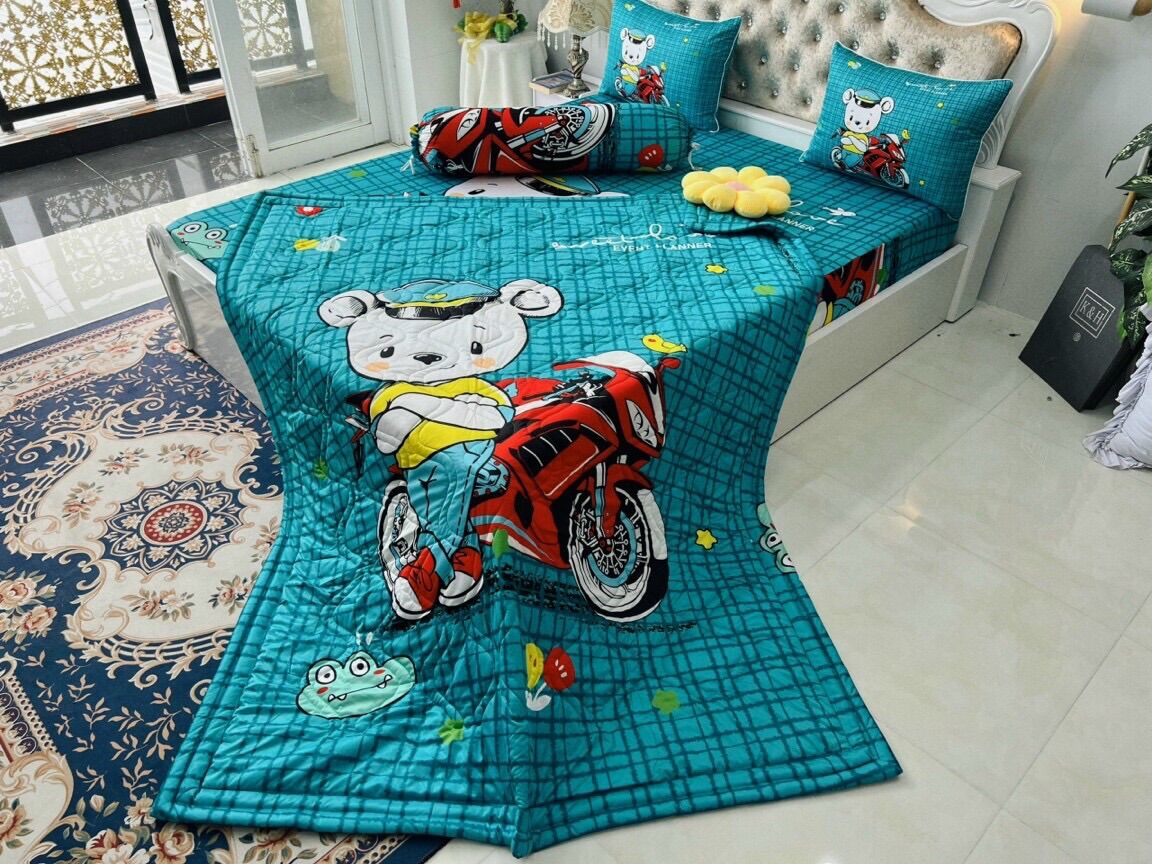 Bộ 5 chăn dra/ga áo gối THUN LẠNH Ý 5D
