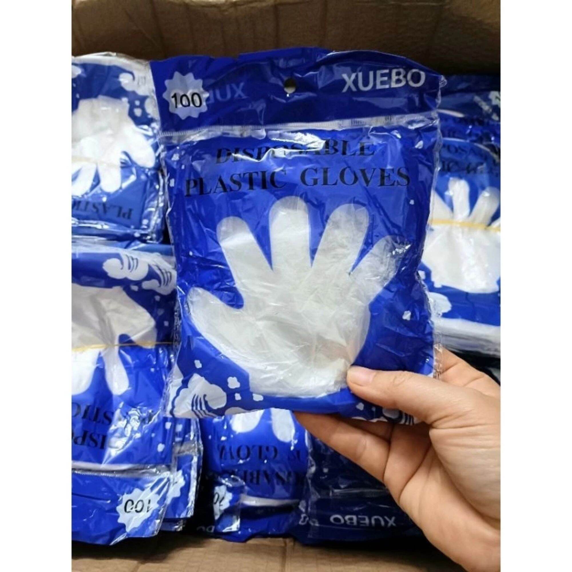 Combo 02 hộp 100 Bao Tay Nilon Dày Dặn Dùng 1 Lần Dùng