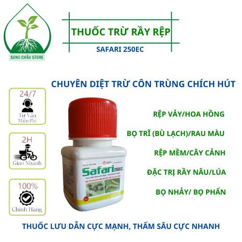 Safari 250ec chai 20ml thuốc trừ bọ trĩ, rệp muội, rệp mềm, rầy xanh, bọ phấn trắng, rầy nâu