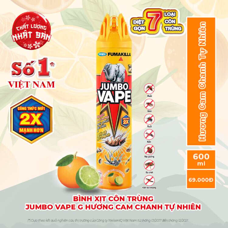 Bình xịt côn trùng Jumbo Vape 600ml