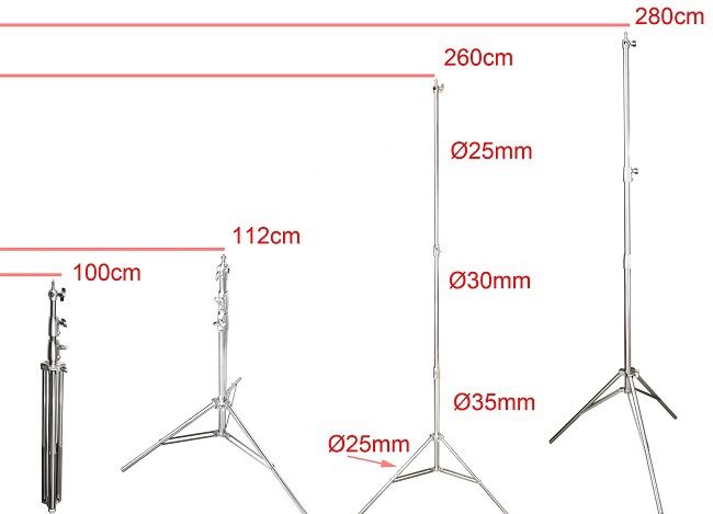 Chân đèn INOX Qihe J288S