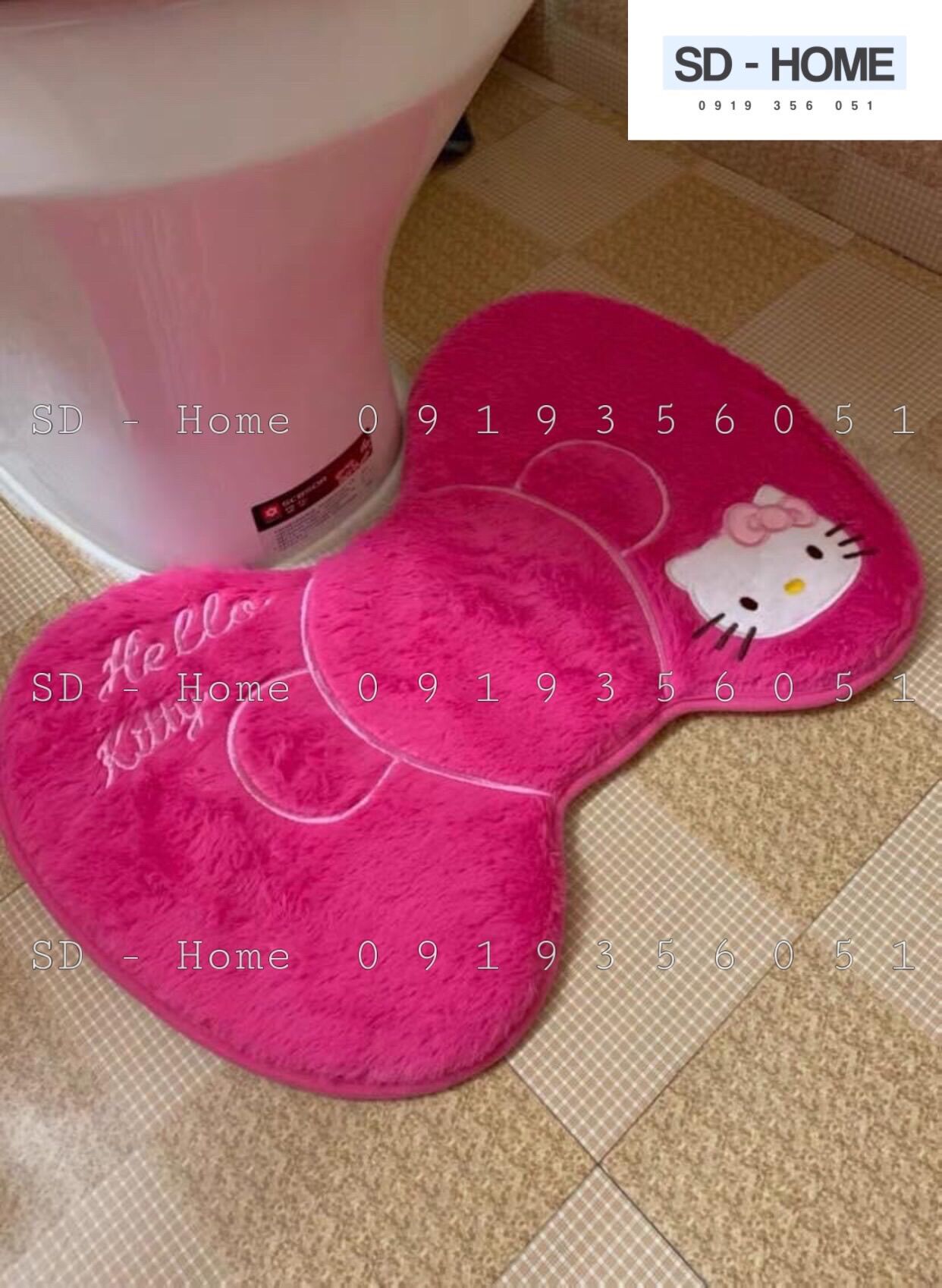 Thảm Dậm Chân Hình Nơ Kitty siêu dễ thương