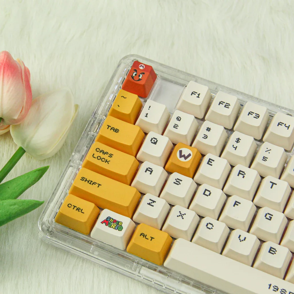 Keycap Mario Đỏ Vàng Cherry profile PBT bàn phím cơ Polabe Store