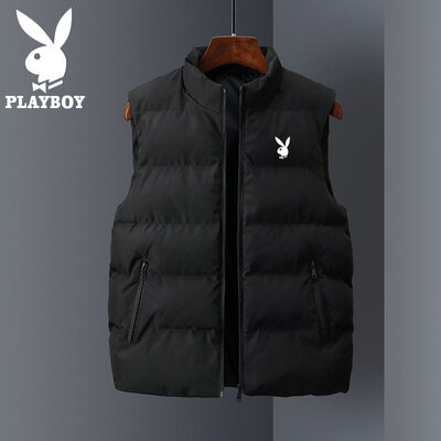 Playboy áo gile nam mùa đông áo lót không tay mặc bên ngoài bông tơ cổ - ảnh sản phẩm 3