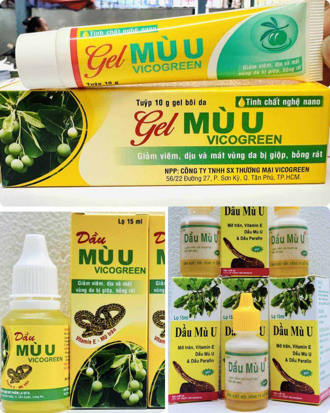 DẦU MÙ U , MỠ TRĂN - LỌ 15 ML 🐍