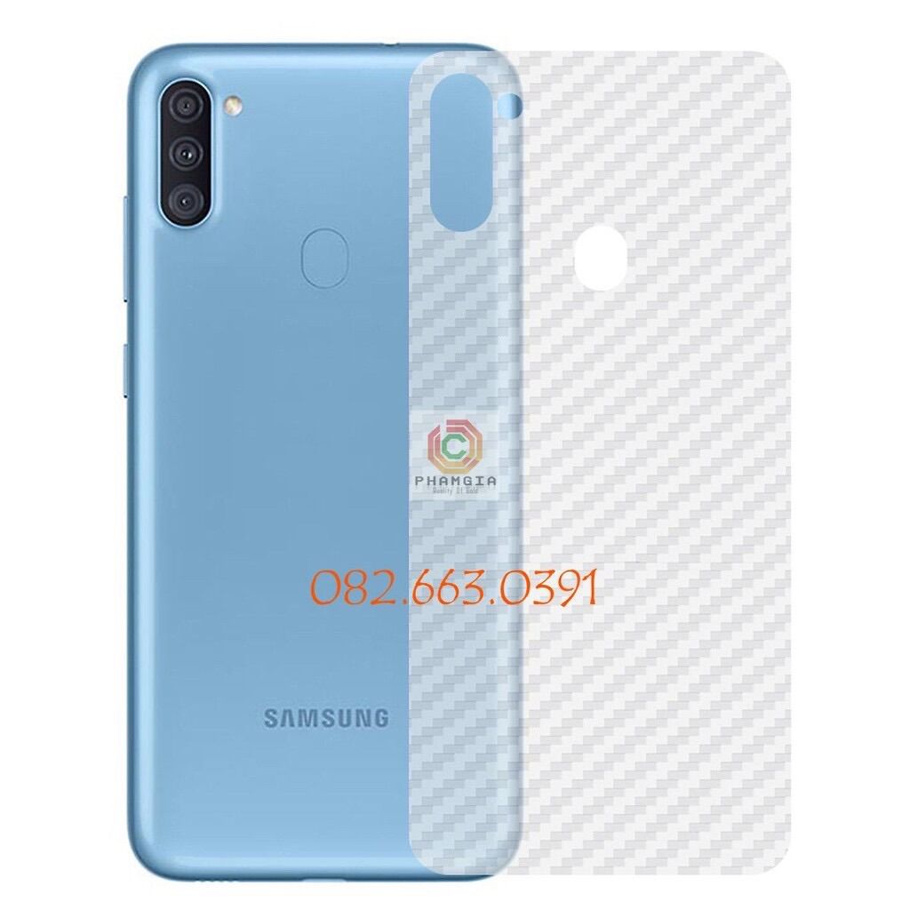Miếng dán mặt lưng skin carbon Samsung Galaxy A11