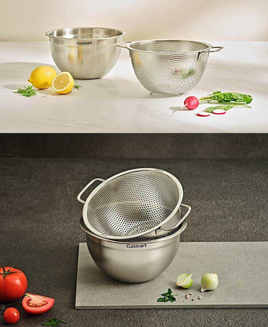 Sét rổ kèm âu inox Cuisinart 2 trong 1 CAO CẤP TIỆN DỤNG -đường kính 20cm