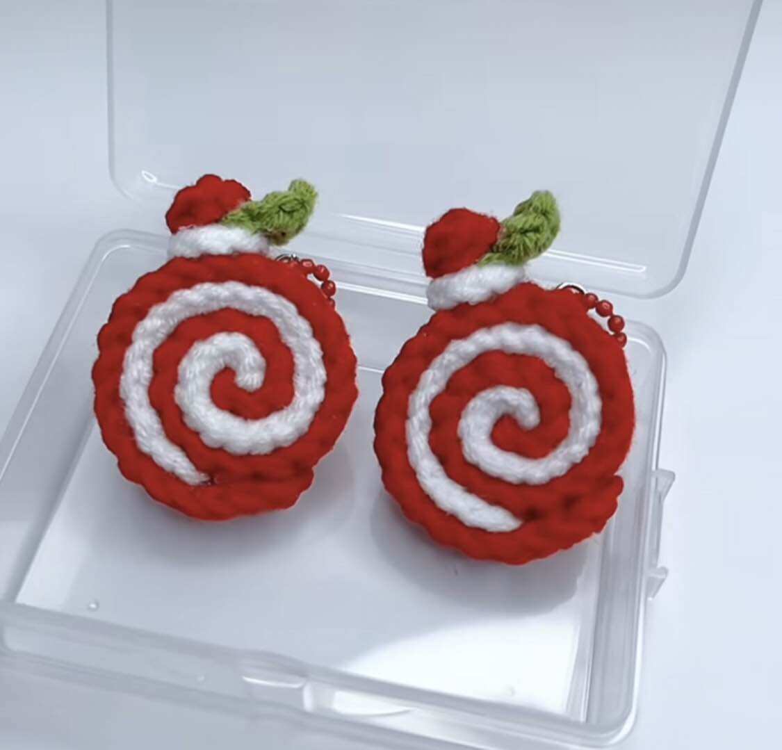Móc khoá len bánh kem cuộn [Nấm Handmade]