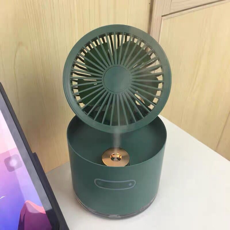 Quạt để bàn máy phun sương có đèn LED phong cách retro