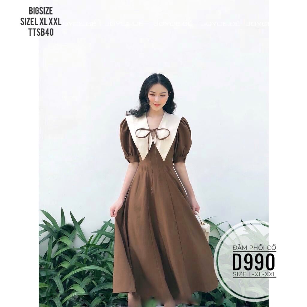 Bigsize 60- 90kg ĐẦM PHỐI CỔ TRẮNG