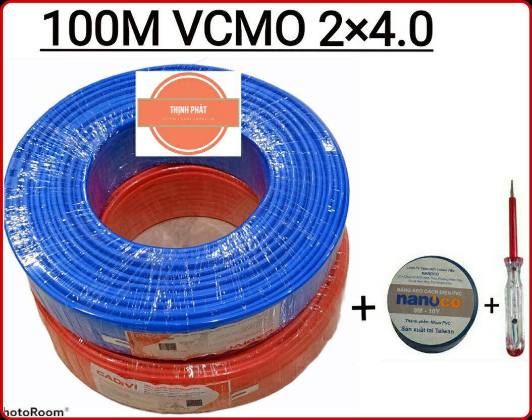 100M Dây điện đôi Cadivi VCMO2X4.0 -  2 lớp vỏ bọc