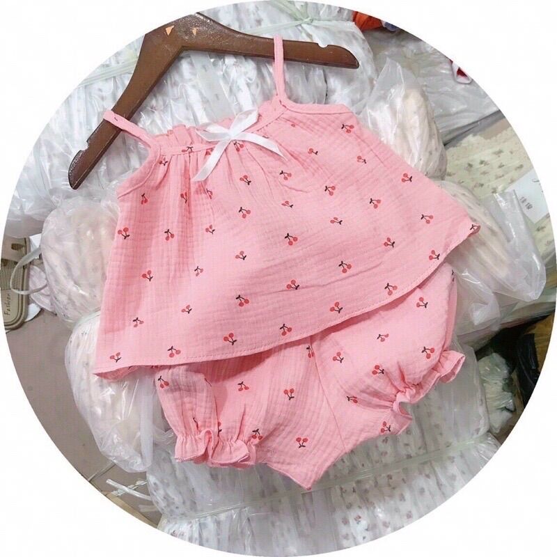 [HCM]Bộ 2 dây muslin chất đẹp cho bé gái ❤❤❤❤❤