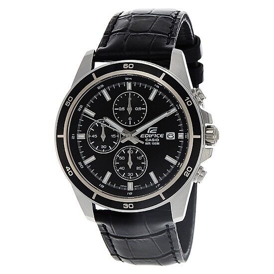 Đồng hồ nam casio edifice efr-526l-1avudf dây da - mặt đen chính hãng