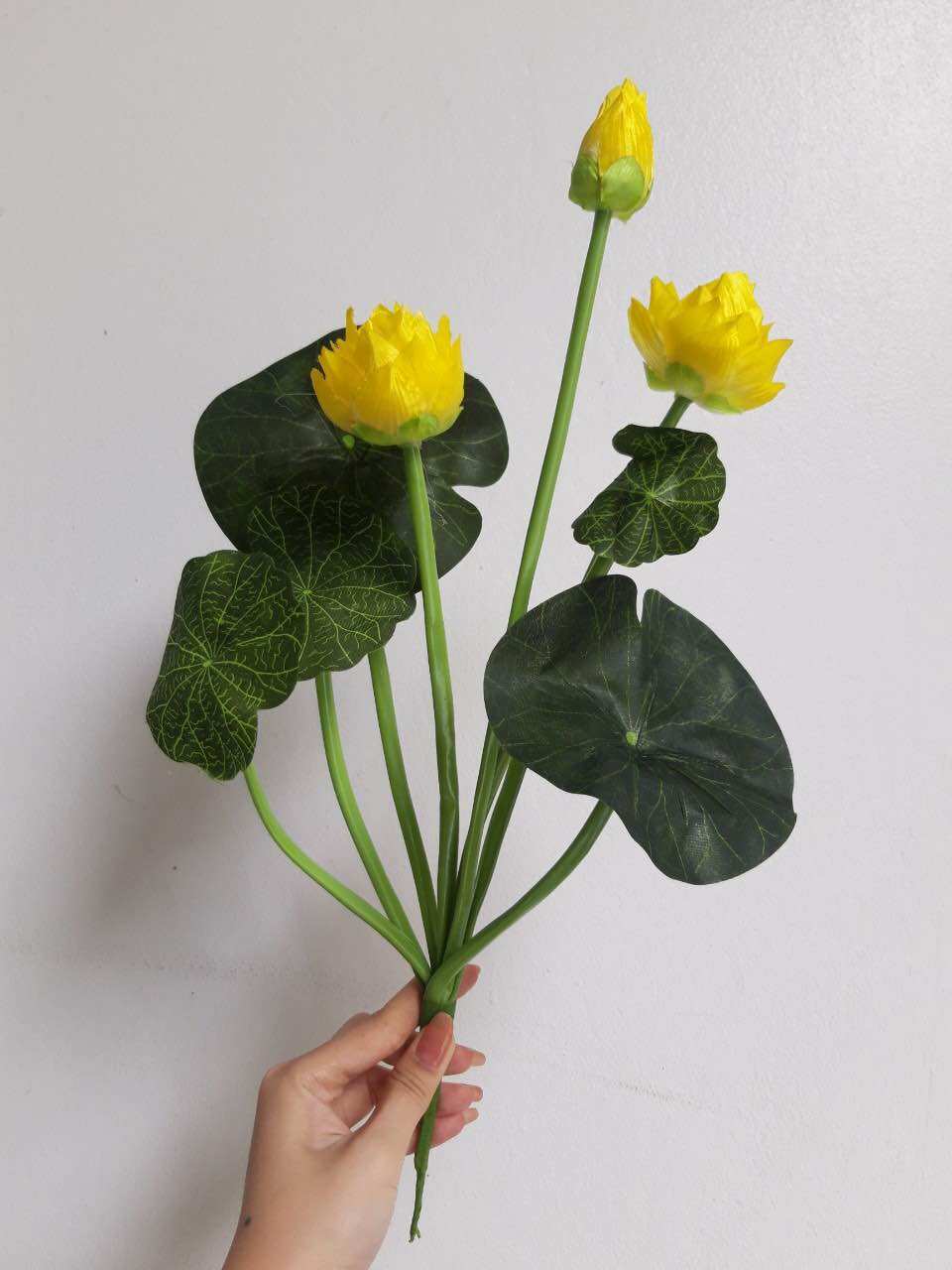 Cành hoa sen thái dài 60cm cao cấp_hoa giả, hoa lụa (kèm video thật)