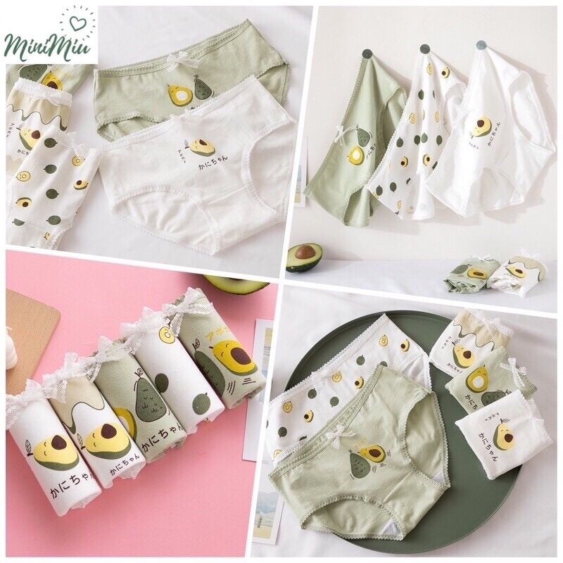 Quần lót cotton hoạ tiết trái bơ QL05