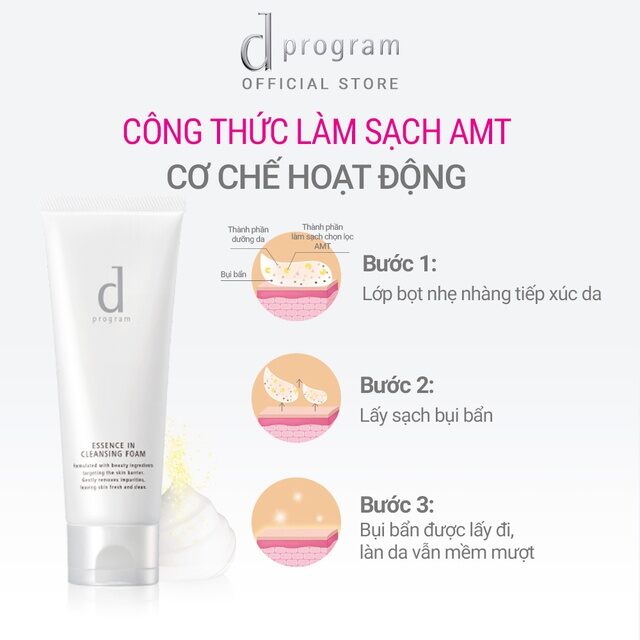 Sữa rửa mặt tạo bọt dưỡng da Essence Cleansing Foam d program 120g