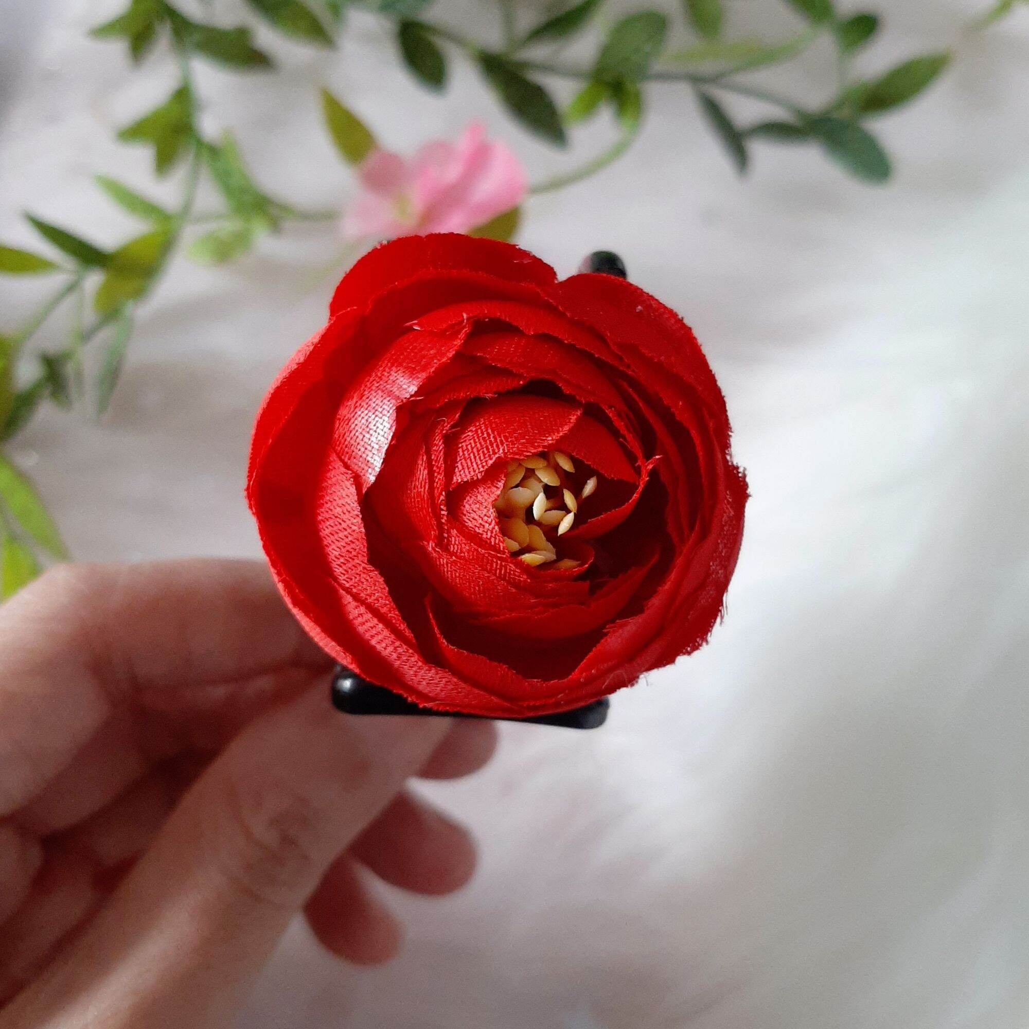 Kẹp tóc càng cua đính hoa trà
