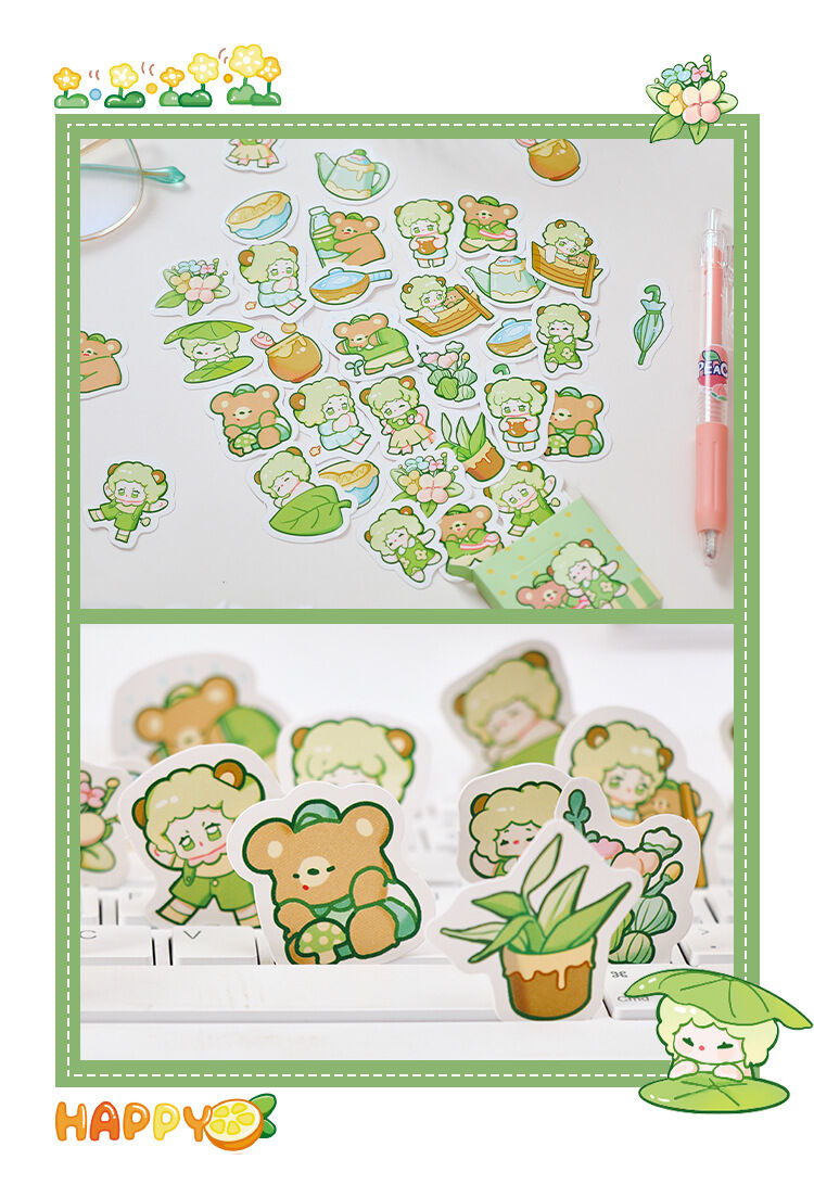 Hộp 40 hình dán sticker chibi dễ thương