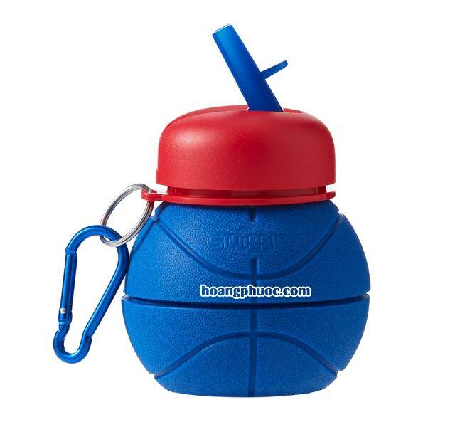 Bình nước Smiggle 500ml - Silicone Squish Basketball