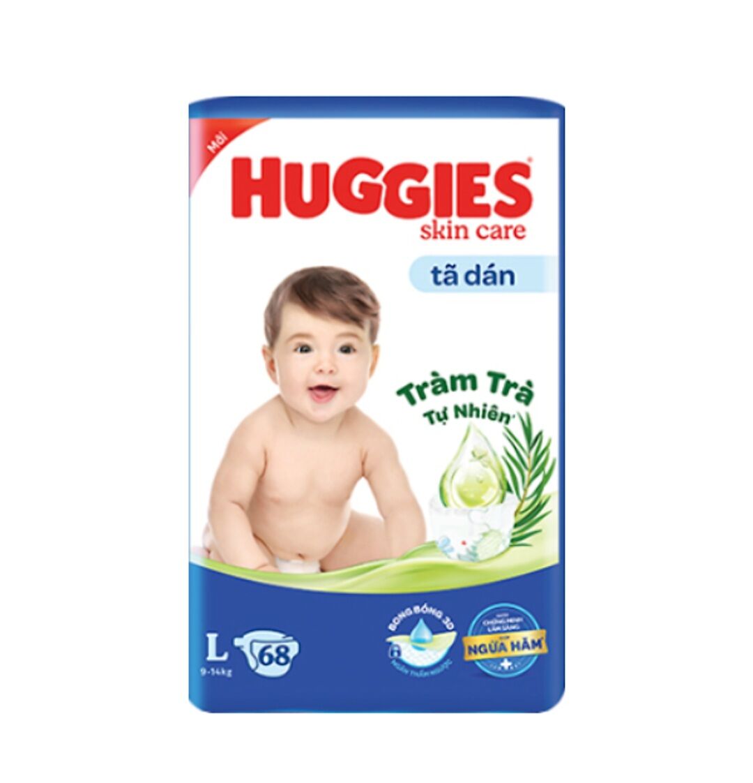 Tã dán huggies skin care l68/xl60/xxl54