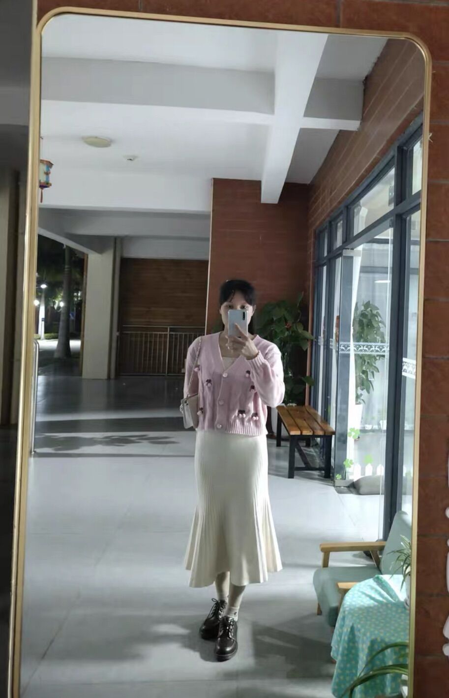 Chân váy len đuôi cá xếp nếp eo cao