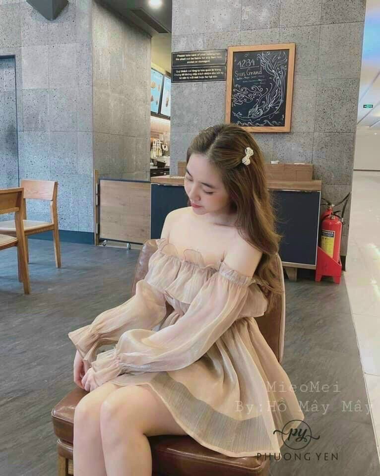 Đầm công chúa trễ vai voan tơ xinh đẹp