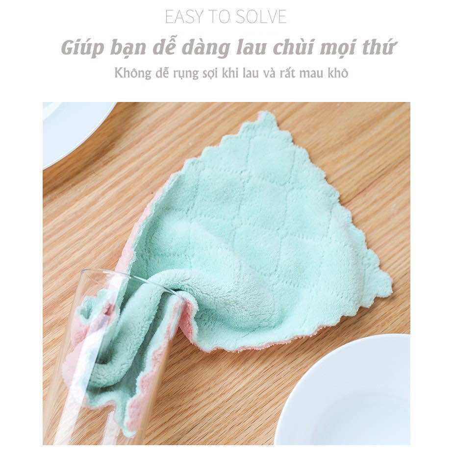 Set 10 Khăn lau bếp đa năng 2 mặt siêu thấm nước