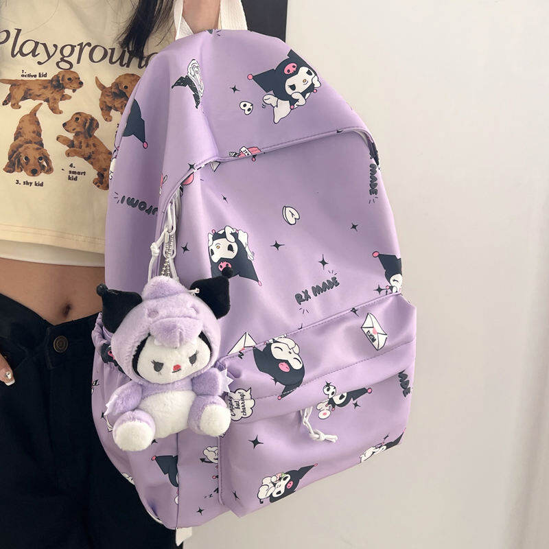Ba Lô Du Lịch Học Tập Kuromi Cặp Sách Học Thêm Ba Lô Học Sinh Cấp Ba Học Sinh Tiểu Học Nữ Sinh Ba Lô Nhẹ Nhàng Đẹp