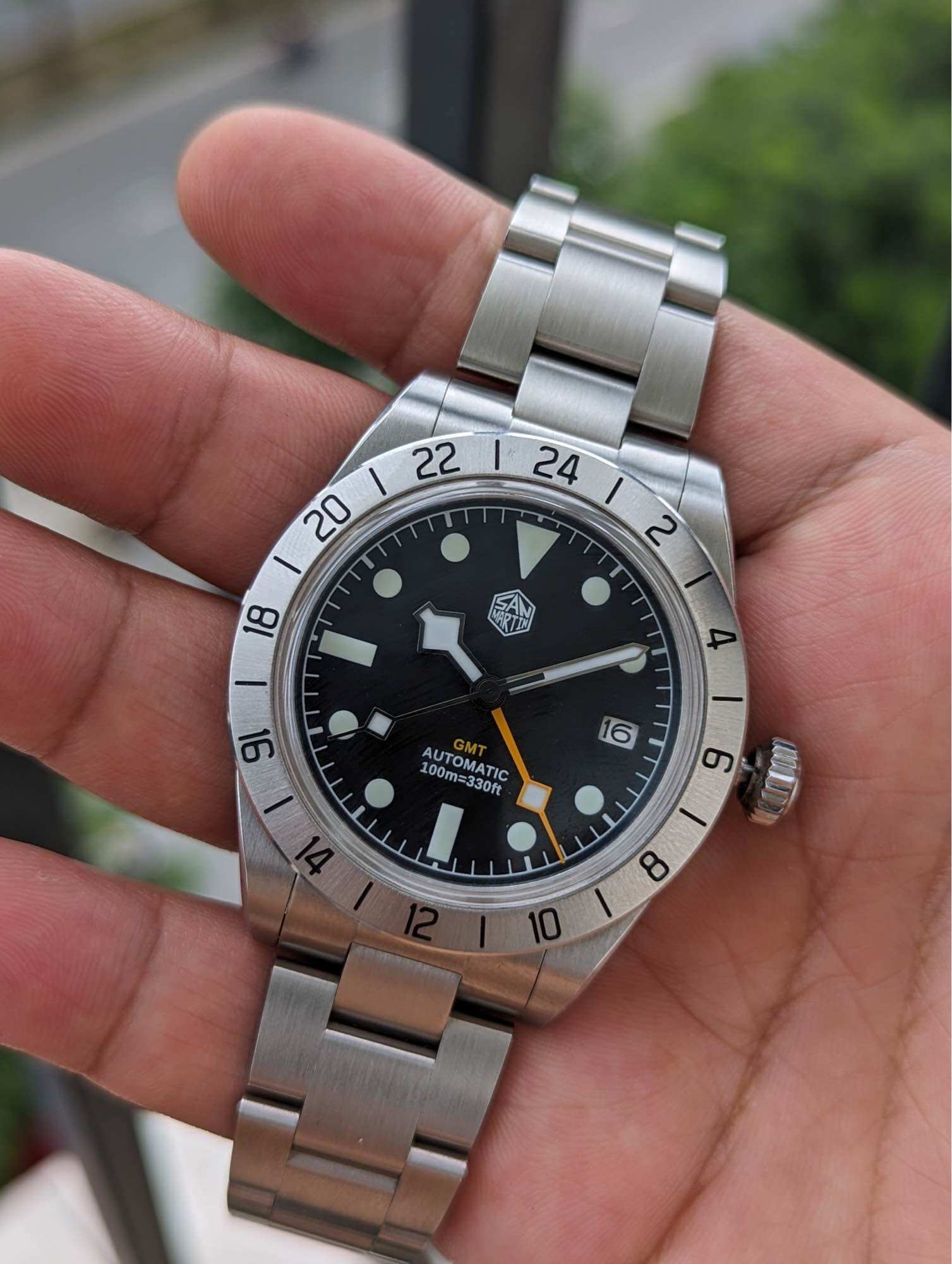 Đồng hồ Sanmartin SN0054G GMT likenew fullbox cực đẹp