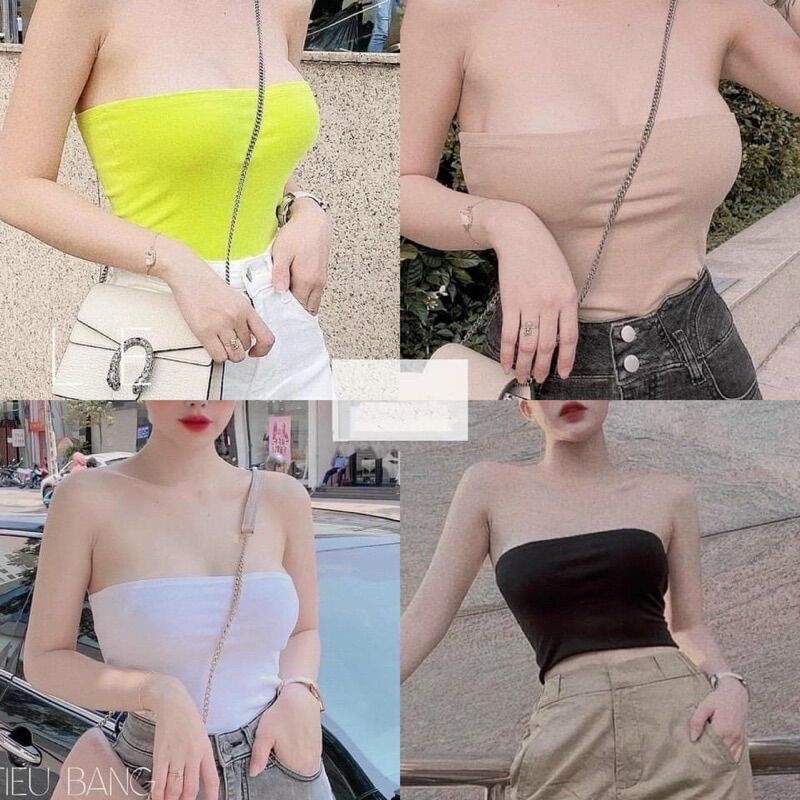 Áo ống thun croptop - hình sàn chụp thật