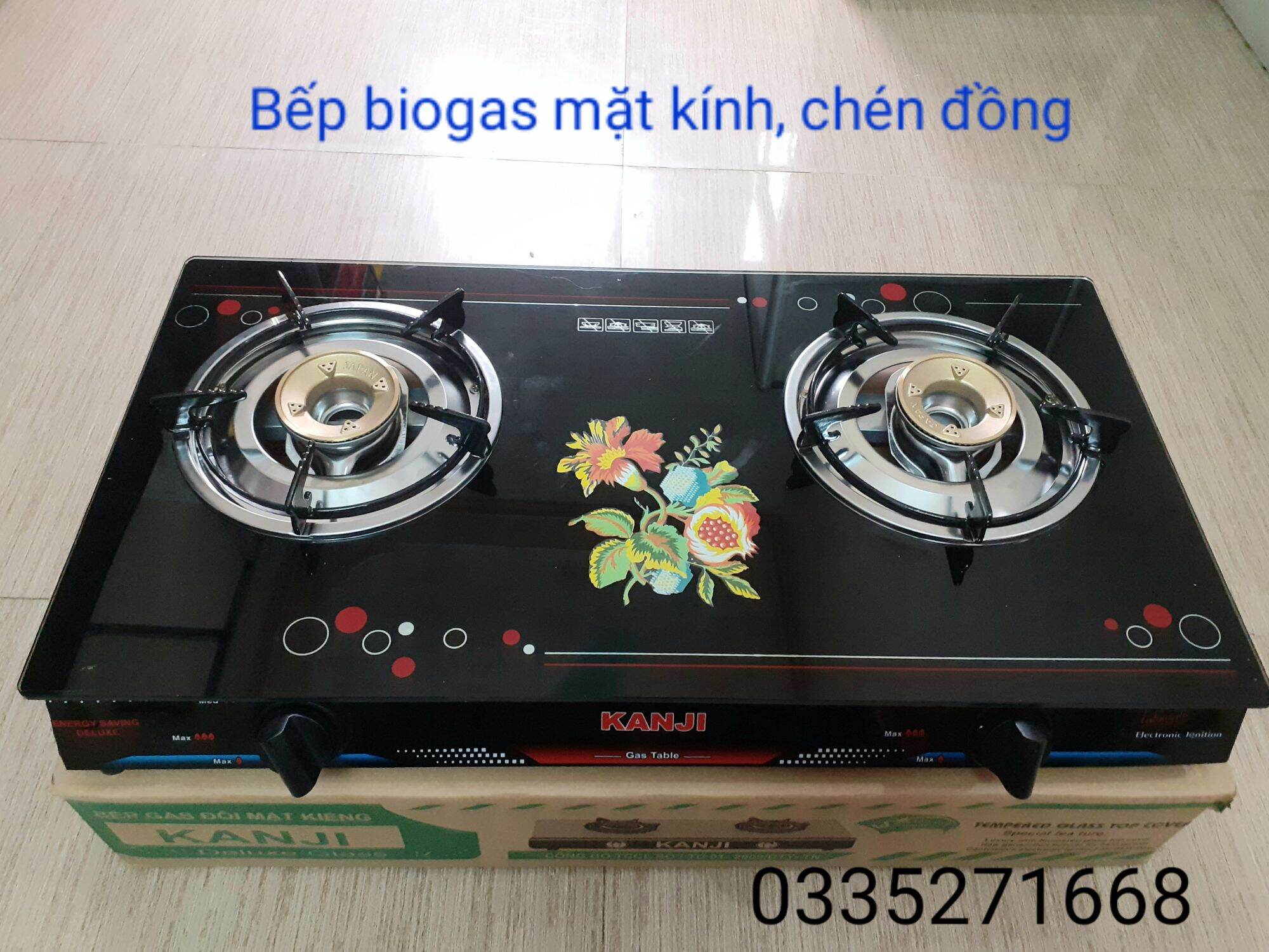 Bếp bioga đôi mặt kính, chén đồng SHB ( sử dụng khí biogas sinh học, khí chăn nuôi gia súc )