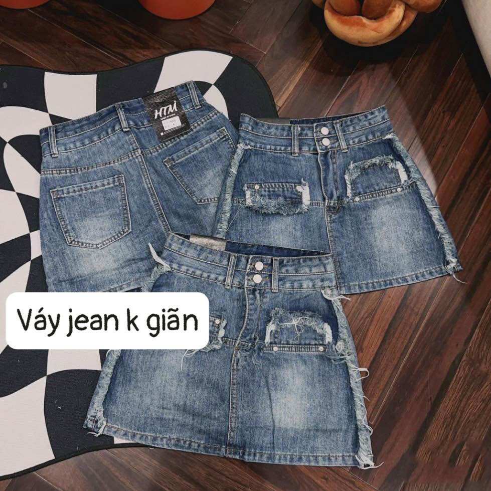 Chân váy jean túi kiểu - hàng vnxk