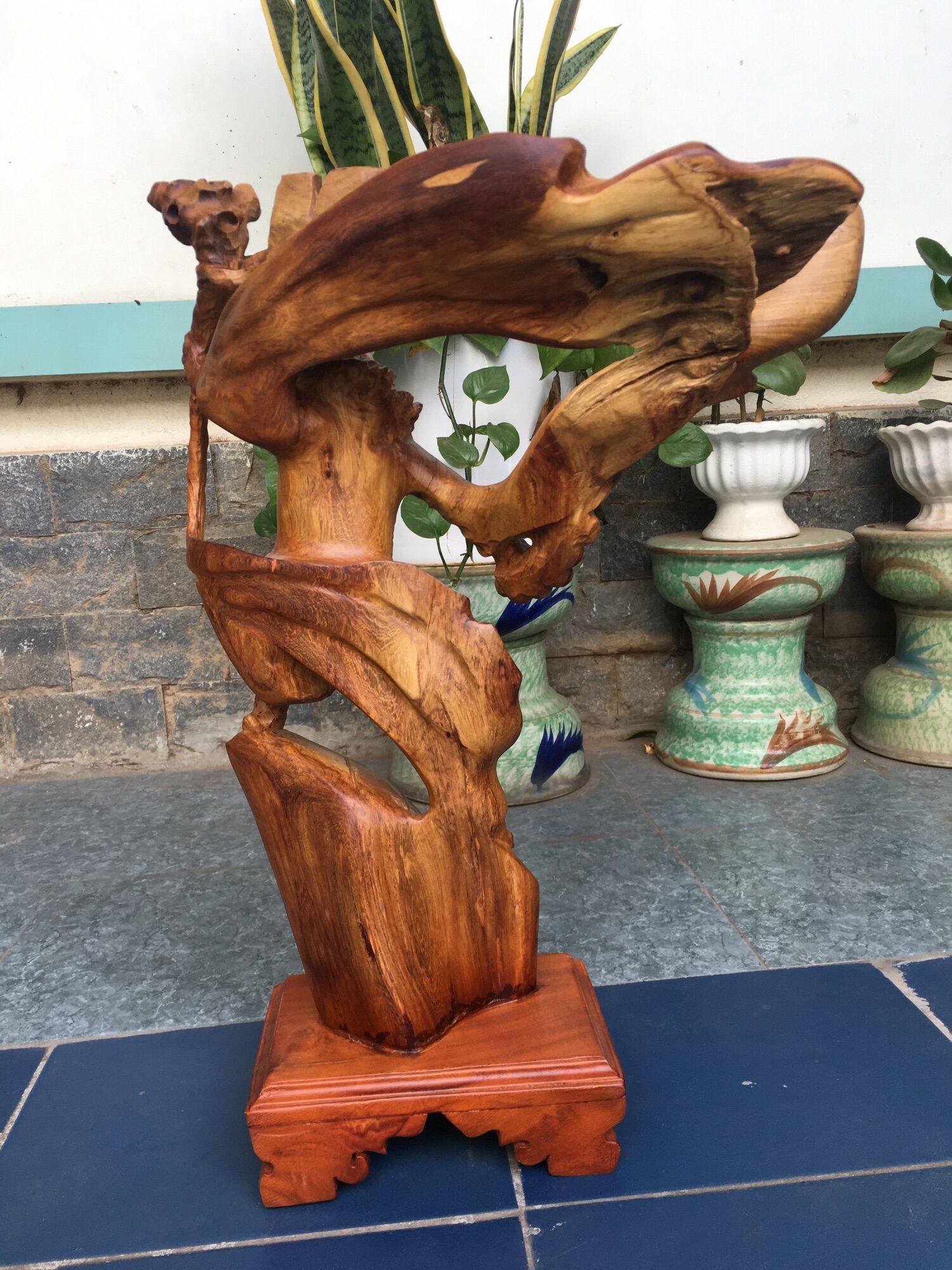 Tượng Gỗ Đạt Ma Bay hương ta