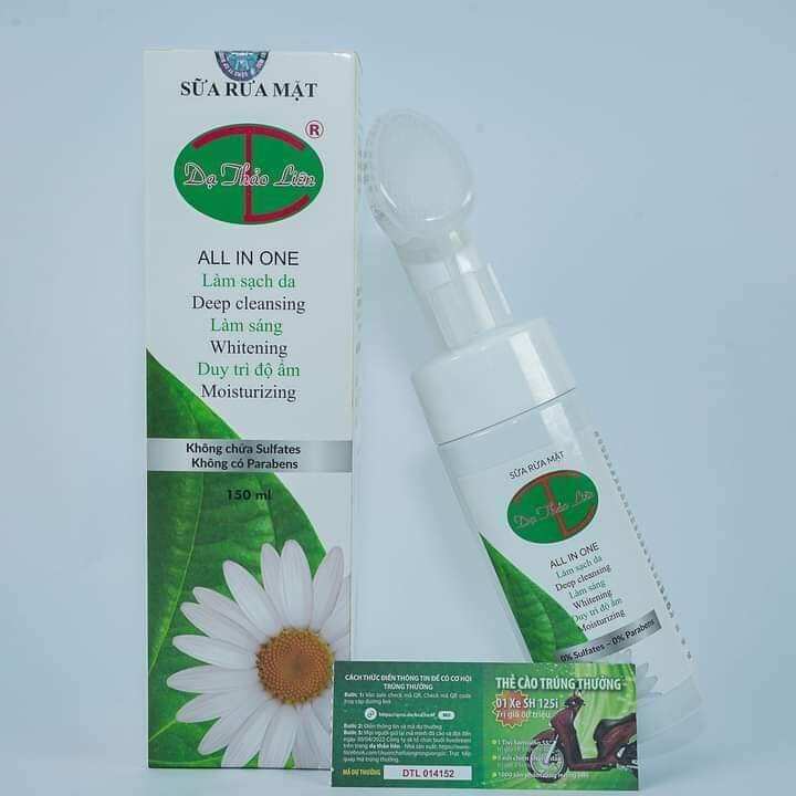 Sữa rửa mặt đầu cọ tạo bọt dạ Thảo liên 150ml