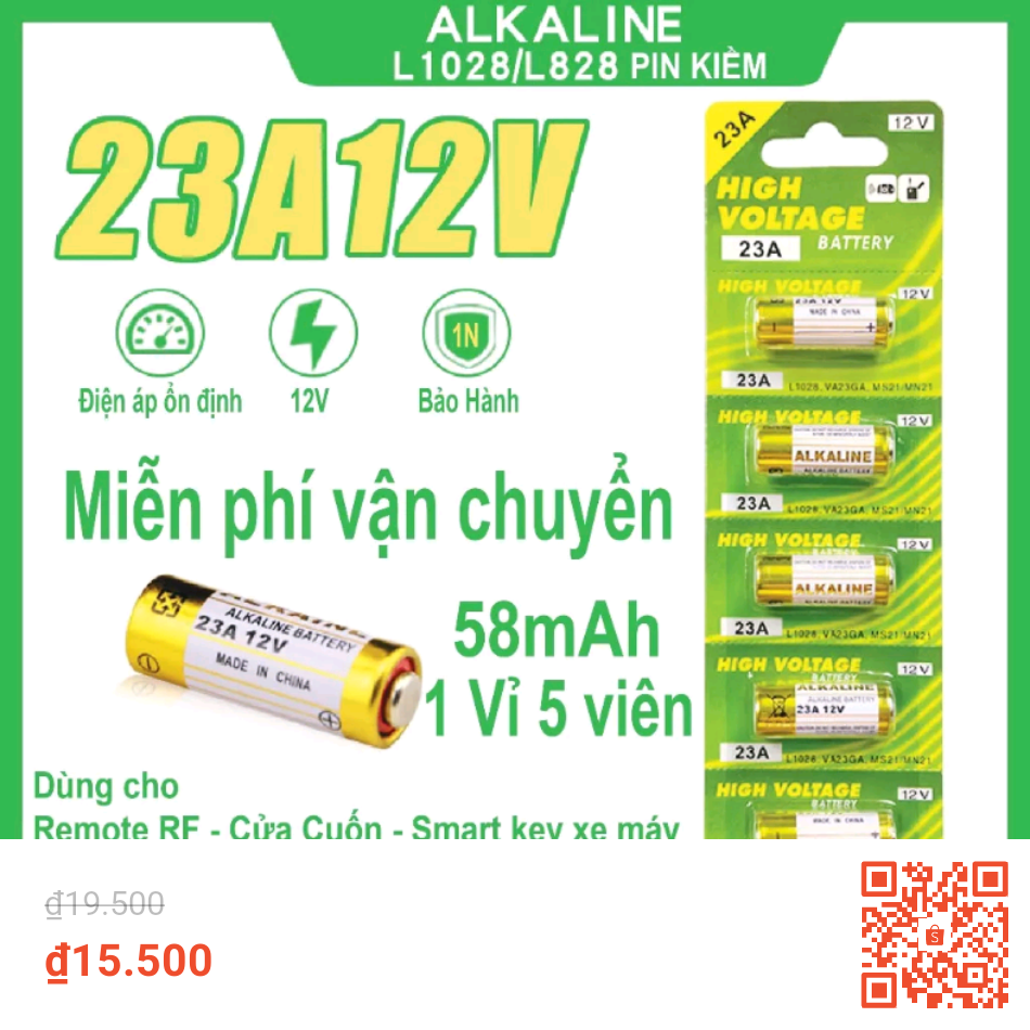 Pin 12v-23a pin alkaline 23a -12v pin kiềm cao cấp