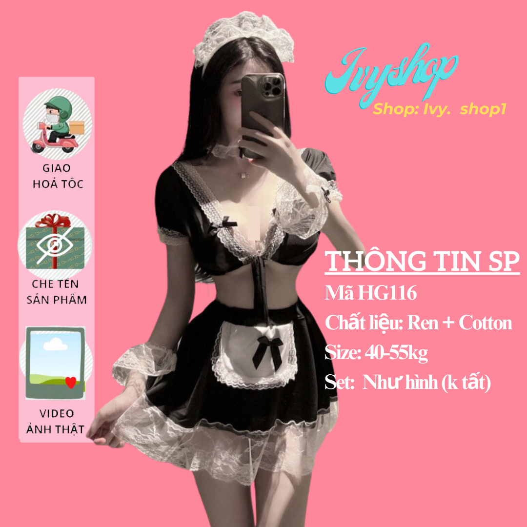Đồ Ngủ Cosplay Hầu Gái Sexy, Đầm Ngủ Cosplay Sexy Giúp Việc - HG140 HG116 - Ivyshop