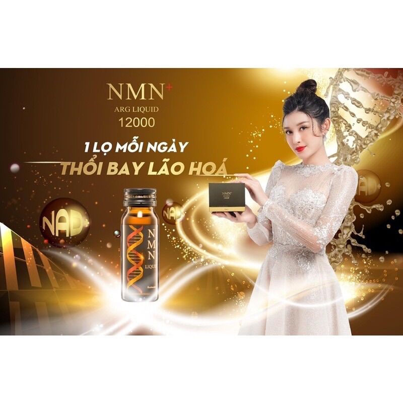 Nước uống colllagen trẻ hoá da nmn hộp 12 chai + arg liquid 12000 nhật bản