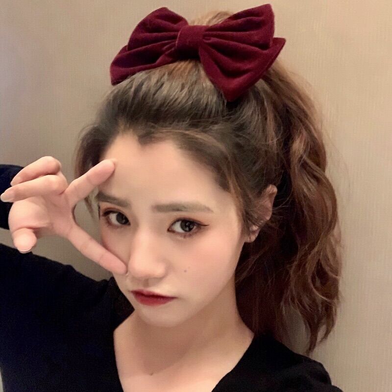 Kẹp Tóc Nơ Nhung Hot trend Phong Cách Hàn Quốc
