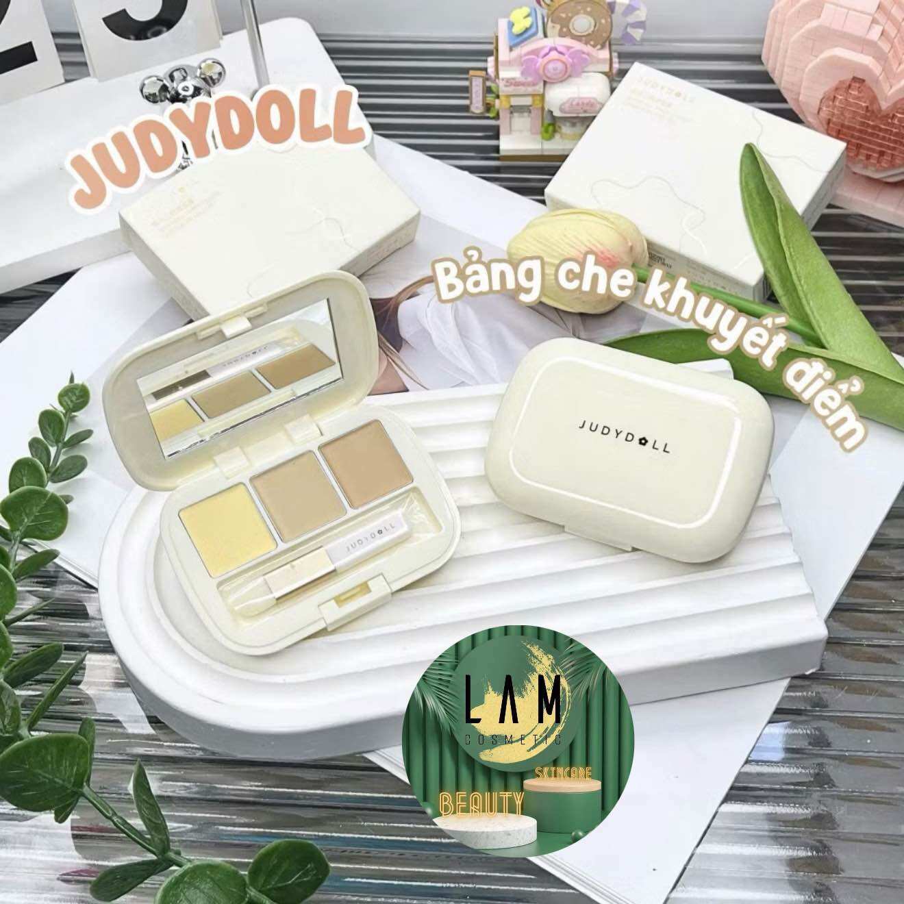 [CHÍNH HÃNG 100%] BẢNG CHE KHUYẾT ĐIỂM 3Ô JUDYDOLL + KÈM CỌ