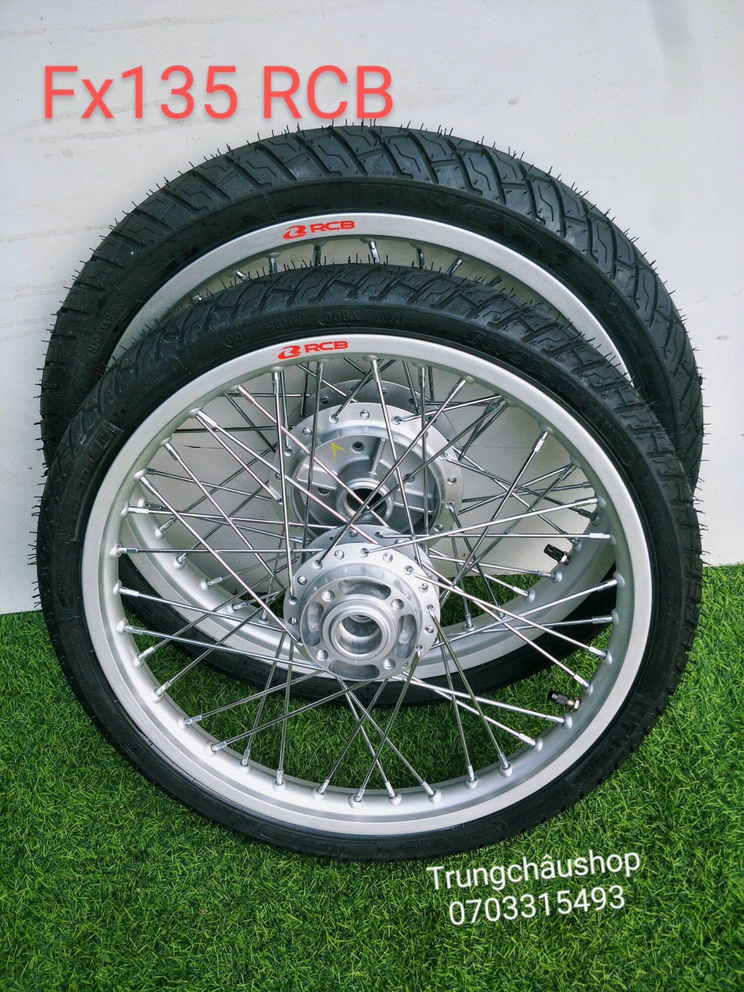 [HCM].  CẶP BÁNH CĂM EXCITER 135 NIỀNG NHÔM RCB CHÍNH HÃNG  ĐÙM BAC X1R VỎ MICHELIN