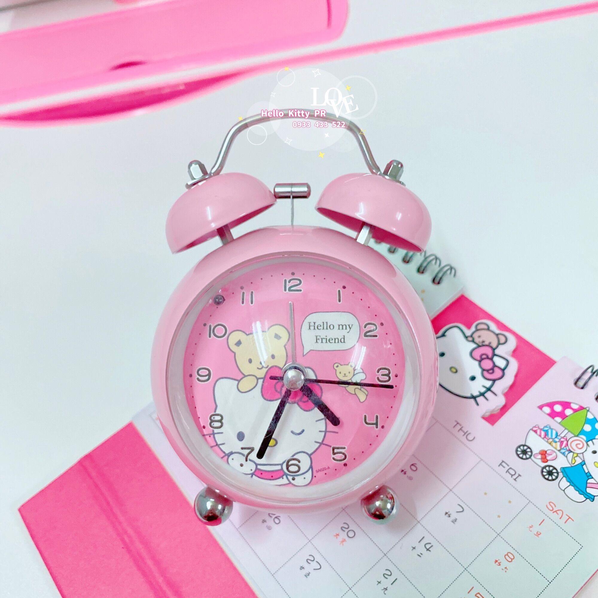 Đồng hồ báo thức có đèn Hello Kitty
