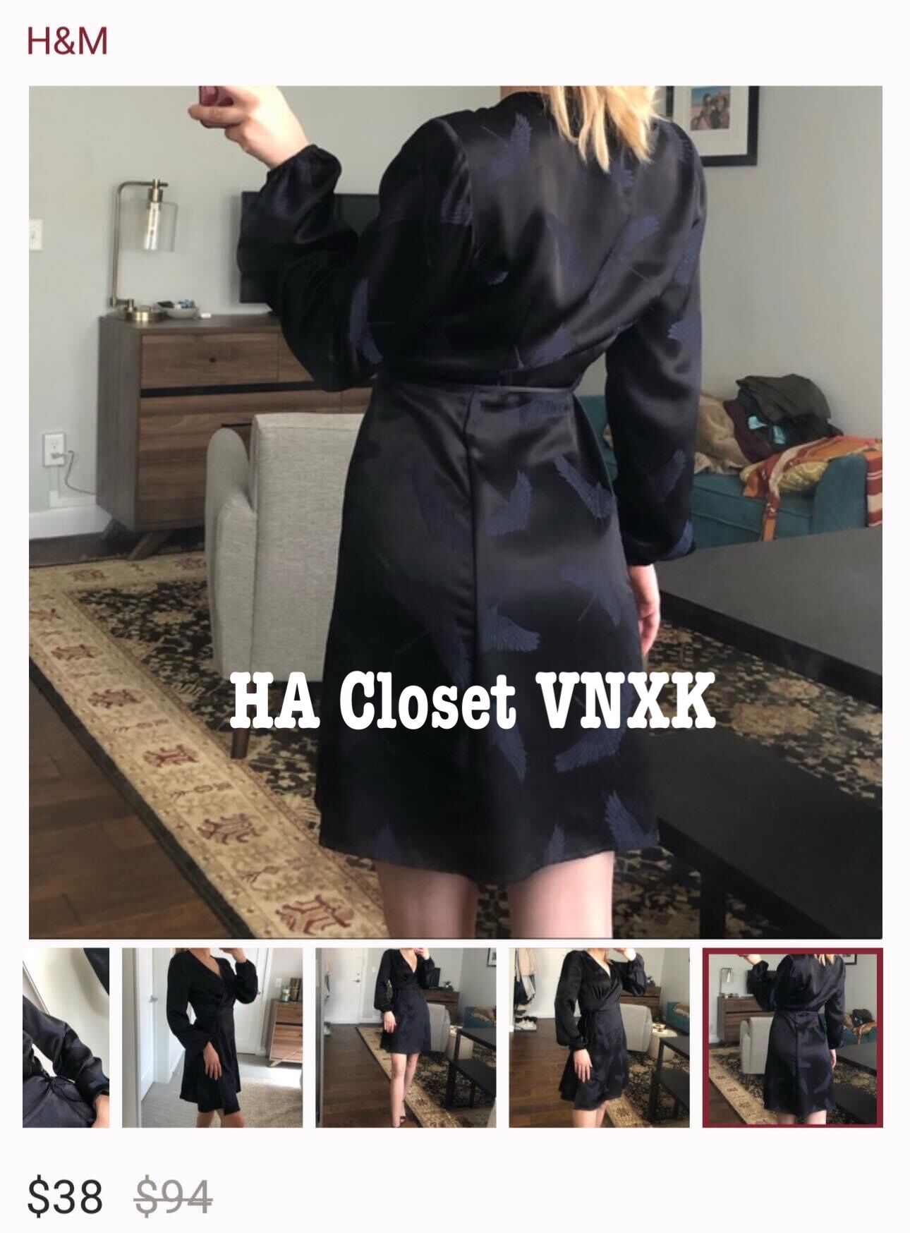 Đầm Lụa Đắp Chéo Ngực H&M Xuất Dư Xịn