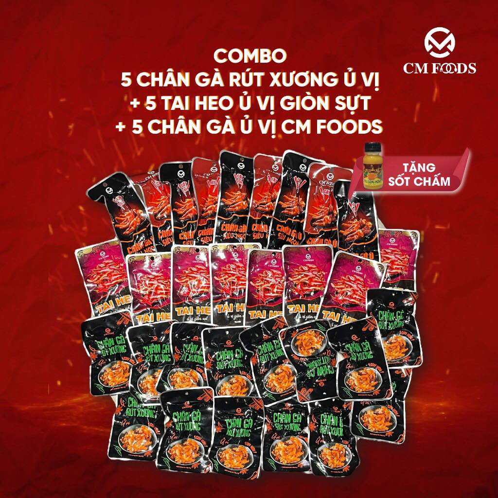 combo mix Vị CM food - Chân gà rút xương - Chân Gà Ủ Vị