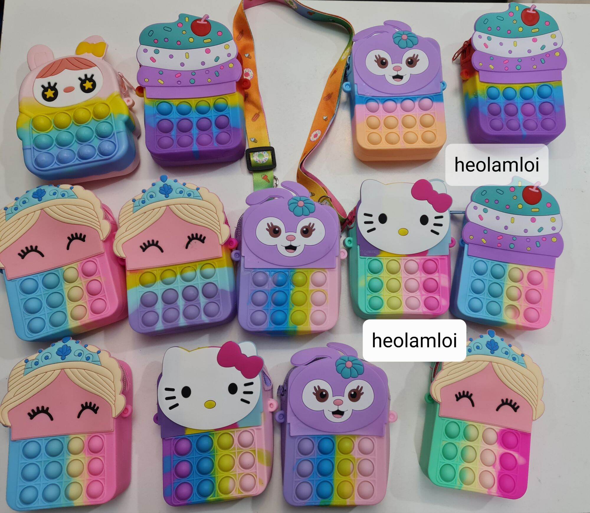 Túi đeo chéo Pop It Galaxy Cầu Vồng nhiều mẫu, có lựa mẫu